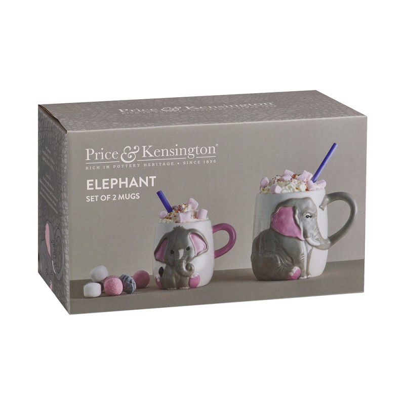 Price & Kensington Κούπες Κεραμικές Σετ 2τμχ  Elephant 405+195ml 