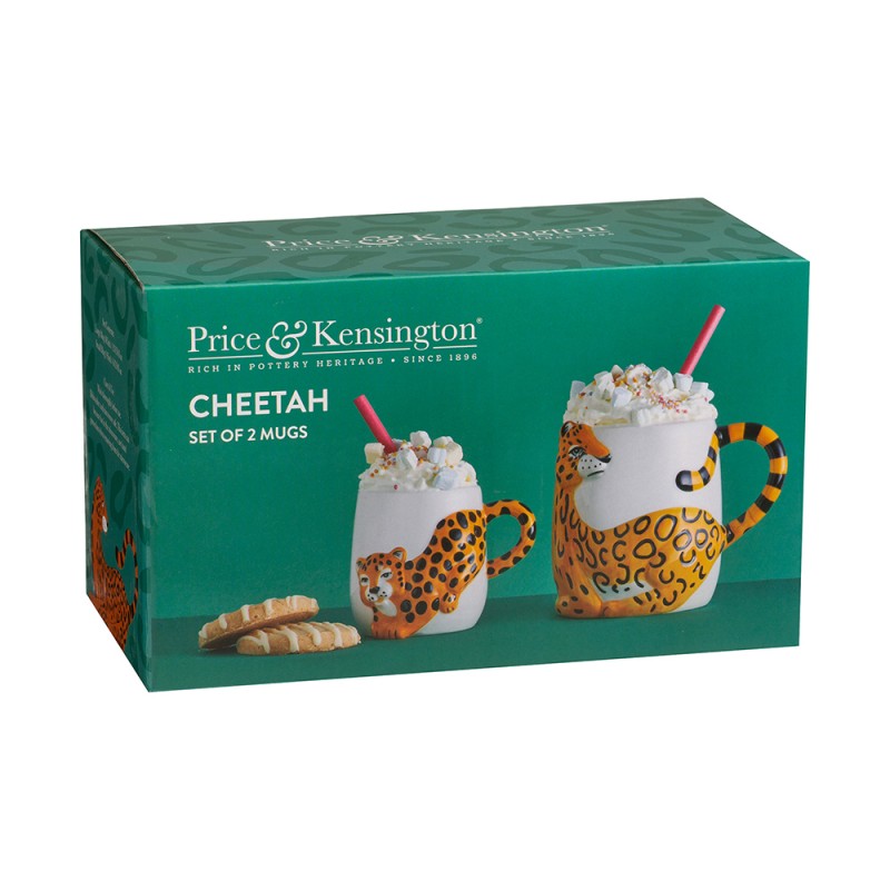 Price & Kensington Κούπες Κεραμικές Σετ 2τμχ Cheetah 405+195ml 