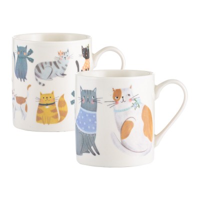 Price & Kensington Κούπες Πορσελάνης Σετ 2τμχ Cozy Cats 380ml  Price & Kensington Κούπες Πορσελάνης Σετ 2τμχ Cozy Cats 380ml