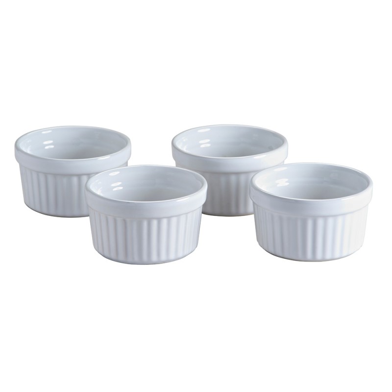 Mason Cash Ramekin Πυρίμαχα Σετ 4τμχ Stoneware Λευκό 9x5εκ