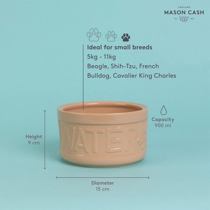 Mason Cash Μπολ Νερού Κατοικίδιων Ανάγλυφο Stoneware Τερακότα 0,9L-15x9εκ