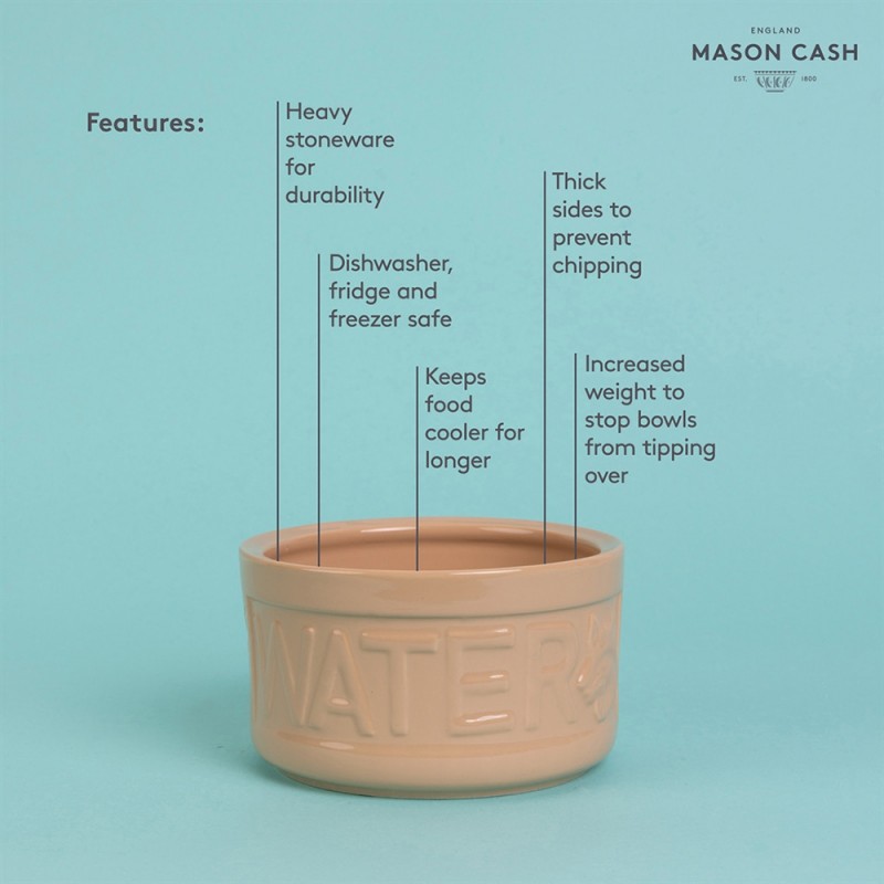 Mason Cash Μπολ Νερού Κατοικίδιων Ανάγλυφο Stoneware Τερακότα 0,9L-15x9εκ