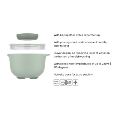 Mepal Μπολ Ανάμειξης με Καπάκι Πράσινο Nordic Sage,3000 ml Mepal Μπολ Ανάμειξης με Καπάκι Πράσινο Nordic Sage,3000 ml