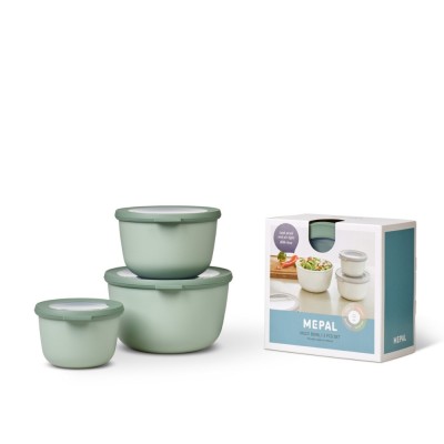 Mepal Φαγητοδοχεία Σετ 3τμχ Circula Round Nordic Sage, 500ml,1000ml και 2000ml Mepal Φαγητοδοχεία Σετ 3τμχ Circula Round Nordic Sage, 500ml,1000ml και 2000ml