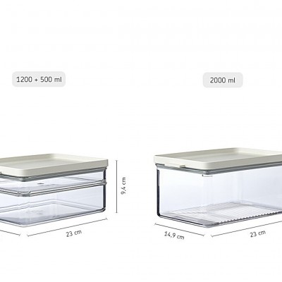 Mepal Δοχεία Αποθήκευσης Αλλαντικών Στοιβαζόμενα Σετ 2τμχ,Omnia Nordic Sage, 1200ml +500ml Mepal Δοχεία Αποθήκευσης Αλλαντικών Στοιβαζόμενα Σετ 2τμχ,Omnia Nordic Sage, 1200ml +500ml
