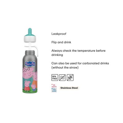Mepal Μπουκάλι Ισοθερμικό Peppa Pig Ανοξείδωτο Flip up,Campus 350ml Mepal Μπουκάλι Ισοθερμικό Peppa Pig Ανοξείδωτο Flip up,Campus 350ml