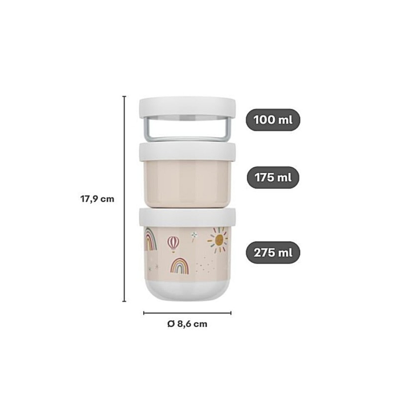 Mepal Σετ 3τμχ Δοχεία Σνακ Στοιβαζόμενα Sunshine and Rainbow 550ml Mepal Σετ 3τμχ Δοχεία Σνακ Στοιβαζόμενα Sunshine and Rainbow 550ml