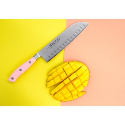 Arcos Riviera Μαχαίρι Santoku με Αυλάκια και Ροζ Λαβή 18εκ  Arcos Riviera Μαχαίρι Santoku με Αυλάκια και Ροζ Λαβή 18εκ