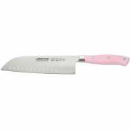 Arcos Riviera Μαχαίρι Santoku με Αυλάκια και Ροζ Λαβή 18εκ  Arcos Riviera Μαχαίρι Santoku με Αυλάκια και Ροζ Λαβή 18εκ