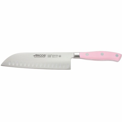 Arcos Riviera Μαχαίρι Santoku με Αυλάκια και Ροζ Λαβή 18εκ  Arcos Riviera Μαχαίρι Santoku με Αυλάκια και Ροζ Λαβή 18εκ