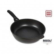 Risoli Τηγάνι Βαθύ Επαγωγικό  Αντικολλητικό Χυτού Αλουμινίου BLACKplus 28εκ Risoli Τηγάνι Βαθύ Επαγωγικό  Αντικολλητικό Χυτού Αλουμινίου BLACKplus 28εκ