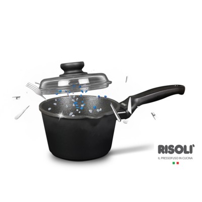 Risoli Σετ 5τμχ Επαγωγικά Σκεύη Αντικολλητικά Χυτού Αλουμινίου BLACKplus