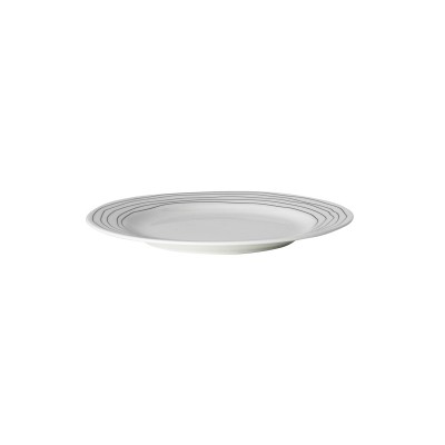 Dutch Rose Πιάτο Πορσελάνης White with Black Stripe18εκ Dutch Rose Πιάτο Πορσελάνης White with Black Stripe18εκ
