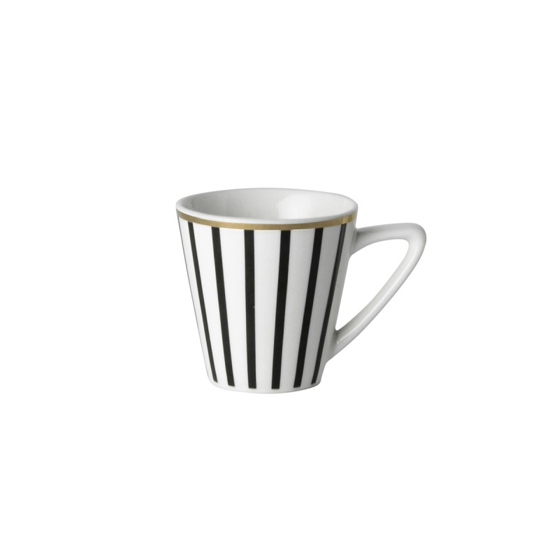 Dutch Rose Κούπα Espresso Πορσελάνης Stripe Gold 