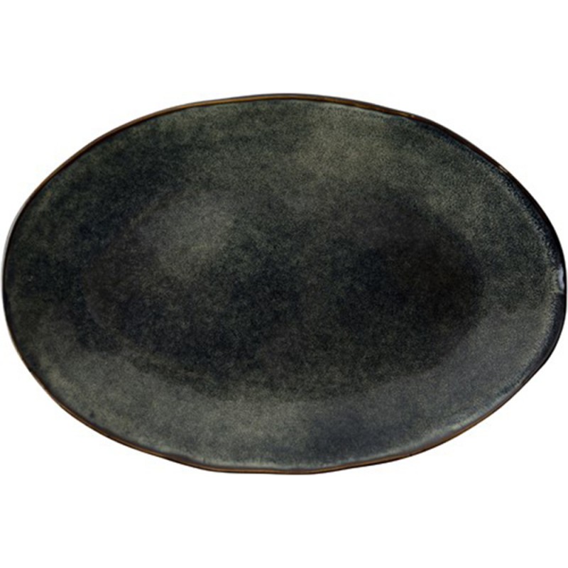 Dutch Rose Πιατέλα Οβάλ Πράσινη Stoneware Organic 23εκ