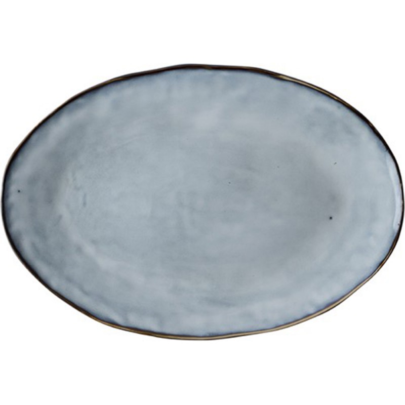 Dutch Rose Πιατέλα Οβάλ Μπλε Stoneware Organic 23εκ