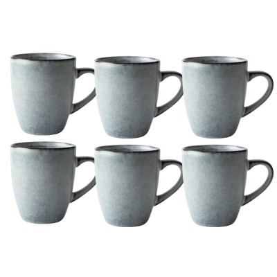 Dutch Rose Σετ Κούπες 6τμχ Serenity Stoneware Γκρι 35cl