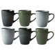 Dutch Rose Σετ Κούπες 6τμχ Serenity Stoneware Γκρι Μπλε Πράσινο 35cl