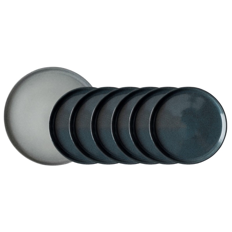 Dutch Rose Σετ Σερβιρίσματος 7τμχ Serenity Stoneware Μπλε & Γκρι Dutch Rose Σετ Σερβιρίσματος 7τμχ Serenity Stoneware Μπλε & Γκρι