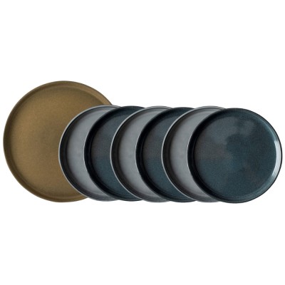 Dutch Rose Σετ Σερβιρίσματος 7τμχ Serenity Stoneware Γκρι Μπλε Camel