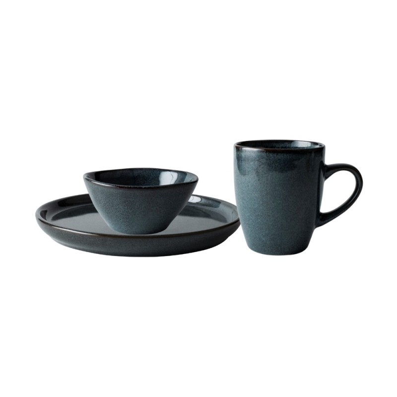 Dutch Rose Σετ Πρωινού 3τμχ Serenity Stoneware Μπλε Dutch Rose Σετ Πρωινού 3τμχ Serenity Stoneware Μπλε