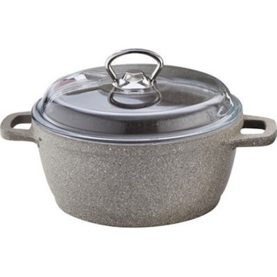 Falez Κατσαρόλα Αντικολλητική Χυτού Αλουμινίου με Καπάκι Gray Granistone 28εκ Falez Κατσαρόλα Αντικολλητική Χυτού Αλουμινίου με Καπάκι Gray Granistone 28εκ