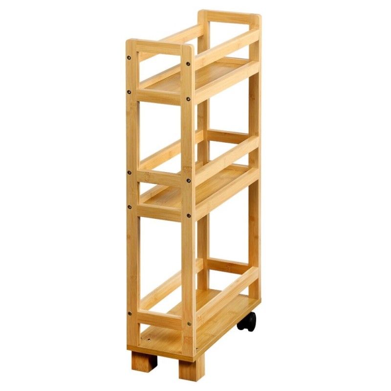 Kesper Τρόλεϊ-Ραφιέρα με Ροδάκια Μπαμπού 15x36x74εκ Kesper Τρόλεϊ-Ραφιέρα με Ροδάκια Μπαμπού 15x36x74εκ