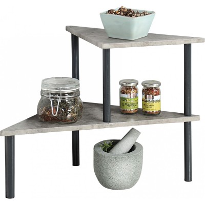 Kesper Γωνία Ραφιέρα Κουζίνας Ξύλινη Γκρι 53x38x38εκ Kesper Γωνία Ραφιέρα Κουζίνας Ξύλινη Γκρι 53x38x38εκ