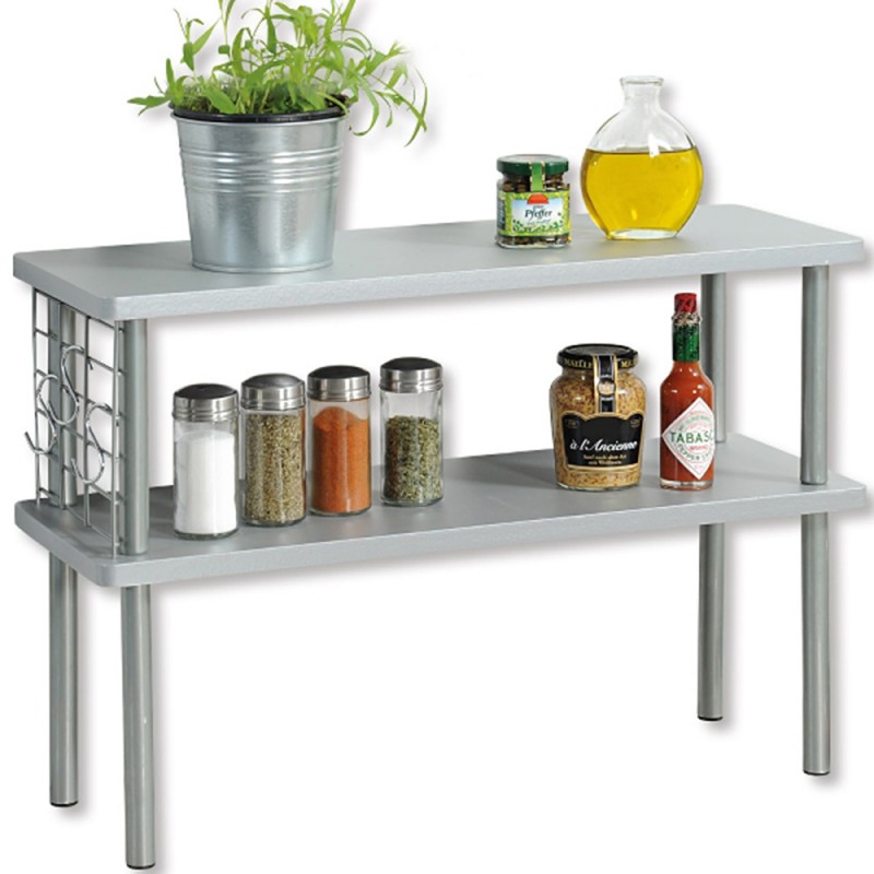 Kesper Ραφιέρα Κουζίνας Γκρι Ξύλινη 55x20x38εκ Kesper Ραφιέρα Κουζίνας Γκρι Ξύλινη 55x20x38εκ