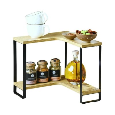 Kesper Ραφιέρα Γωνία Καφέ-Μαύρο 30x30x28εκ