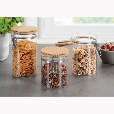 Kesper Βάζο Αποθήκευσης Γυάλινο με Μπαμπού Καπάκι 1100ml Kesper Βάζο Αποθήκευσης Γυάλινο με Μπαμπού Καπάκι 1100ml