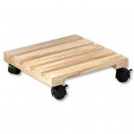 Kesper Βάση Γλάστρας Τροχήλατη Ξύλινη Φυσικό 30x30x8εκ