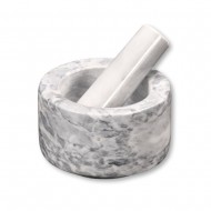 Kesper Γουδί με Γουδοχέρι από Μάρμαρο Άσπρο-Γκρι 13εκ