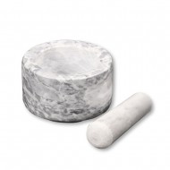 Kesper Γουδί με Γουδοχέρι από Μάρμαρο Άσπρο-Γκρι 13εκ