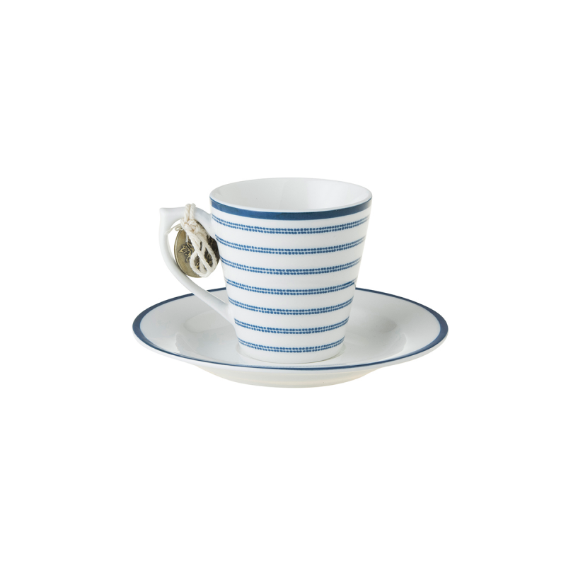 Laura Ashley Φλυτζάνι Espresso Πορσελάνης Candy Stripe,Blueprint 9cl