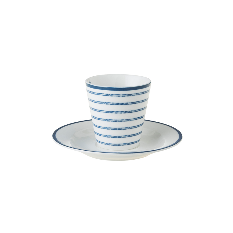 Laura Ashley Φλυτζάνι Espresso Πορσελάνης Candy Stripe,Blueprint 9cl