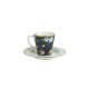 Laura Ashley Φλυτζανάκι με Πιατάκι για Espresso Πορσελάνης Midnight Uni,Heritage 9cl 