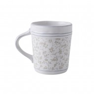 Laura Ashley Κούπα Ανάγλυφη Λευκή με Λουλούδι Γκρί Stoneware 35cl Artisan Laura Ashley Κούπα Ανάγλυφη Λευκή με Λουλούδι Γκρί Stoneware 35cl Artisan