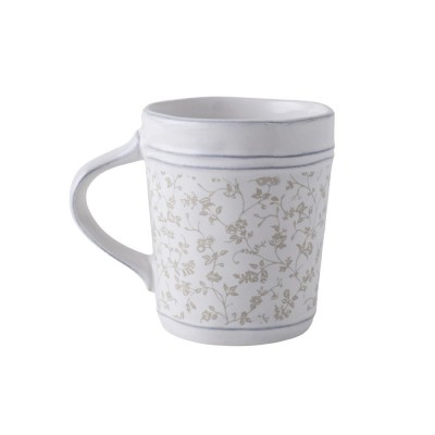 Laura Ashley Κούπα Ανάγλυφη Λευκή με Λουλούδι Γκρί Stoneware 35cl Artisan Laura Ashley Κούπα Ανάγλυφη Λευκή με Λουλούδι Γκρί Stoneware 35cl Artisan