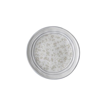 Laura Ashley Πιάτο Petit Four Ανάγλυφο Λευκό με Λουλούδι Γκρι Stoneware Artisan 12εκ  Laura Ashley Πιάτο Petit Four Ανάγλυφο Λευκό με Λουλούδι Γκρι Stoneware Artisan 12εκ