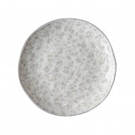 Laura Ashley Πιάτο Με Λουλούδι Γκρι Stoneware Artisan 23εκ  Laura Ashley Πιάτο Με Λουλούδι Γκρι Stoneware Artisan 23εκ