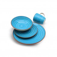 Michelino Σετ 16τμχ Πιάτα Stoneware Γαλάζιο Michelino Σετ 16τμχ Πιάτα Stoneware Γαλάζιο