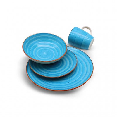 Michelino Σετ 16τμχ Πιάτα Stoneware Γαλάζιο Michelino Σετ 16τμχ Πιάτα Stoneware Γαλάζιο