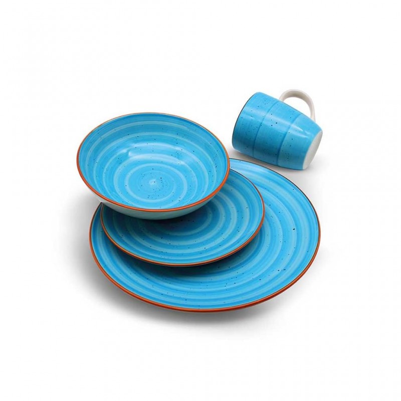 Michelino Σετ 16τμχ Πιάτα Stoneware Γαλάζιο Michelino Σετ 16τμχ Πιάτα Stoneware Γαλάζιο