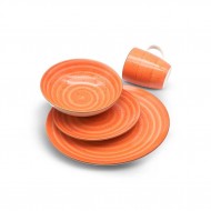 Michelino Σετ 16τμχ Πιάτα Stoneware Πορτοκαλί Michelino Σετ 16τμχ Πιάτα Stoneware Πορτοκαλί