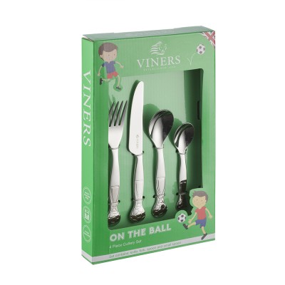 Viners Μαχαιροπήρουνα Παιδικά Ανοξείδωτο Ατσάλι Ποδόσφαιρο Σετ 4τμχ  Viners Μαχαιροπήρουνα Παιδικά Ανοξείδωτο Ατσάλι Ποδόσφαιρο Σετ 4τμχ