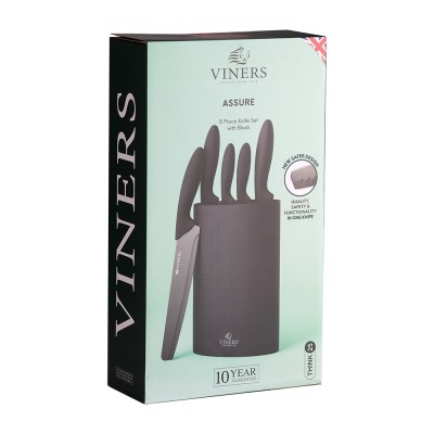 Viners Μαχαίρια σε Βάση με Αντικολλητική Επίστρωση Μαύρα Σετ 6τμχ Viners Μαχαίρια σε Βάση με Αντικολλητική Επίστρωση Μαύρα Σετ 6τμχ