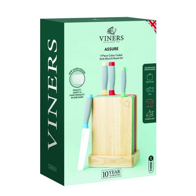 Viners 4 Μαχαίρια με 4 Διαφορετικές Επιφάνειες Κοπής σε Ξύλινη Βάση Σετ 8τμχ  Viners 4 Μαχαίρια με 4 Διαφορετικές Επιφάνειες Κοπής σε Ξύλινη Βάση Σετ 8τμχ
