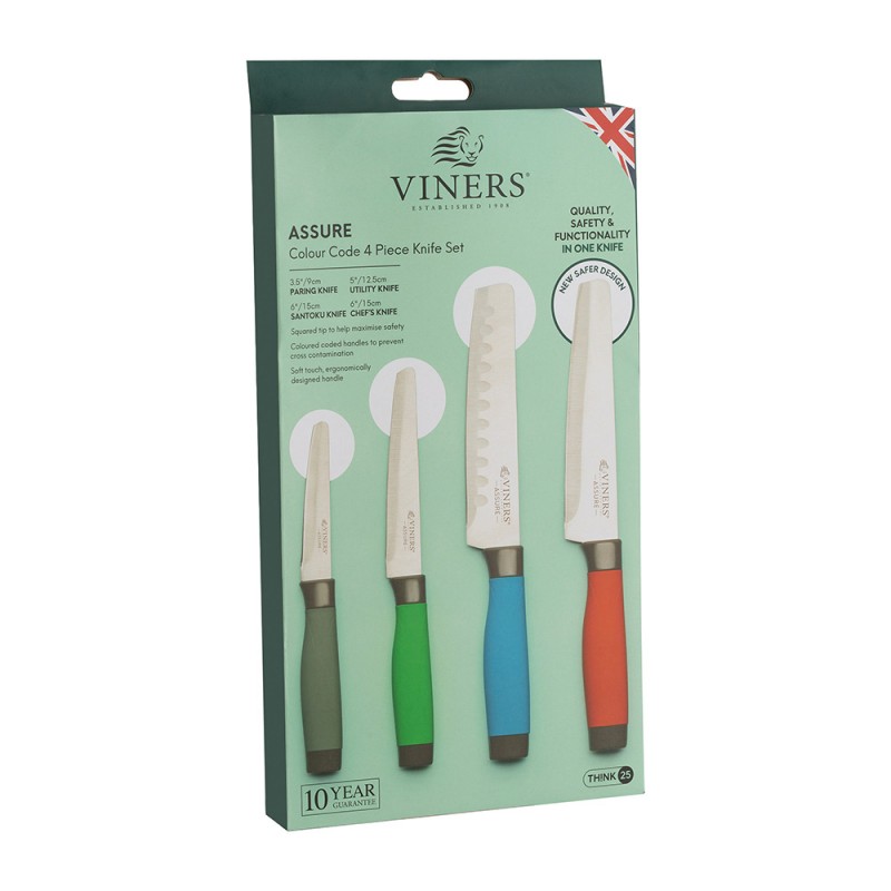 Viners Σετ 4 Μαχαιριών σε 4 Διαφορετικά Χρώματα 