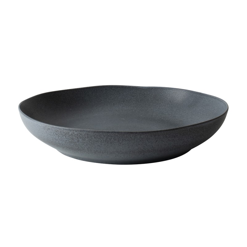 Dutch Rose Πιάτο Βαθύ Stoneware Μαύρο Ματ, Black Velvet 23εκ 